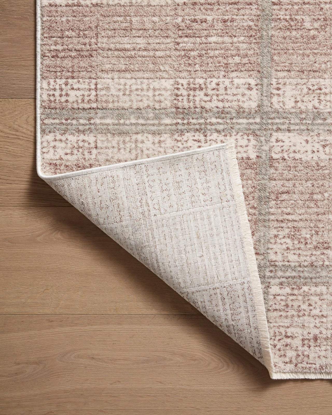 Loloi Angela Rose Ember EMB-06 Clay/Mist modern plaid polyester accent rug 2x3 feet