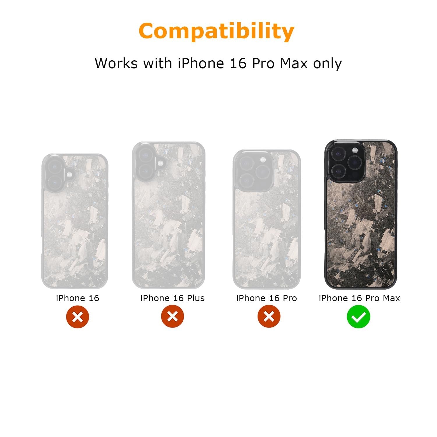 molzar Grip Series iPhone 16 Pro Max case with forged carbon fiber texture and durable protective design.