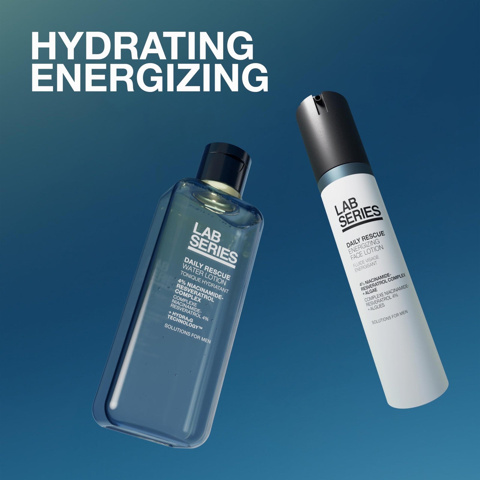 Lab Series men's travel size skincare gift set with essentials including cleanser, moisturizer, and other grooming products.