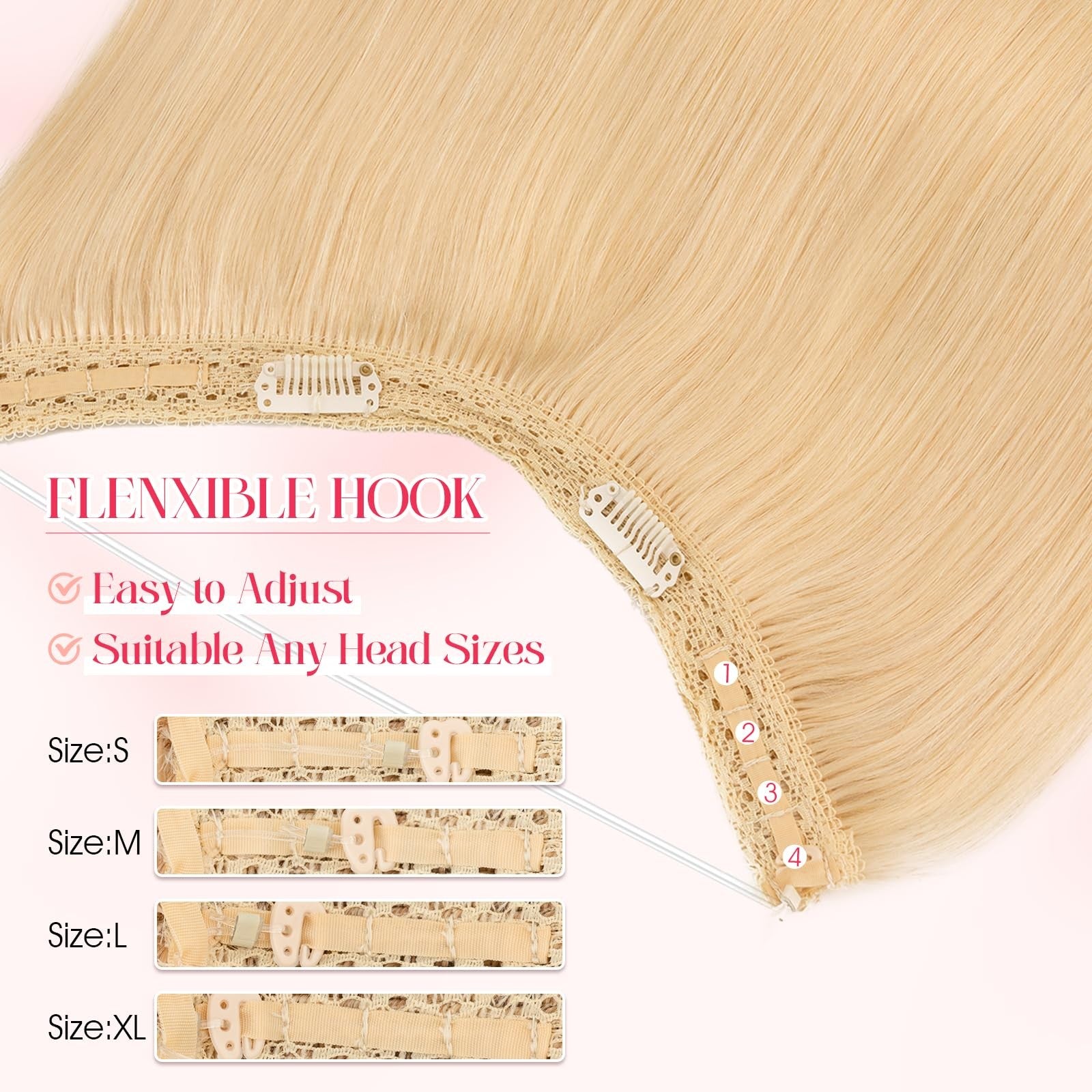 Rich Choices Halo Hair Extensions made of 100% Remy human hair, showcasing the natural, silky hair piece on a plain background.