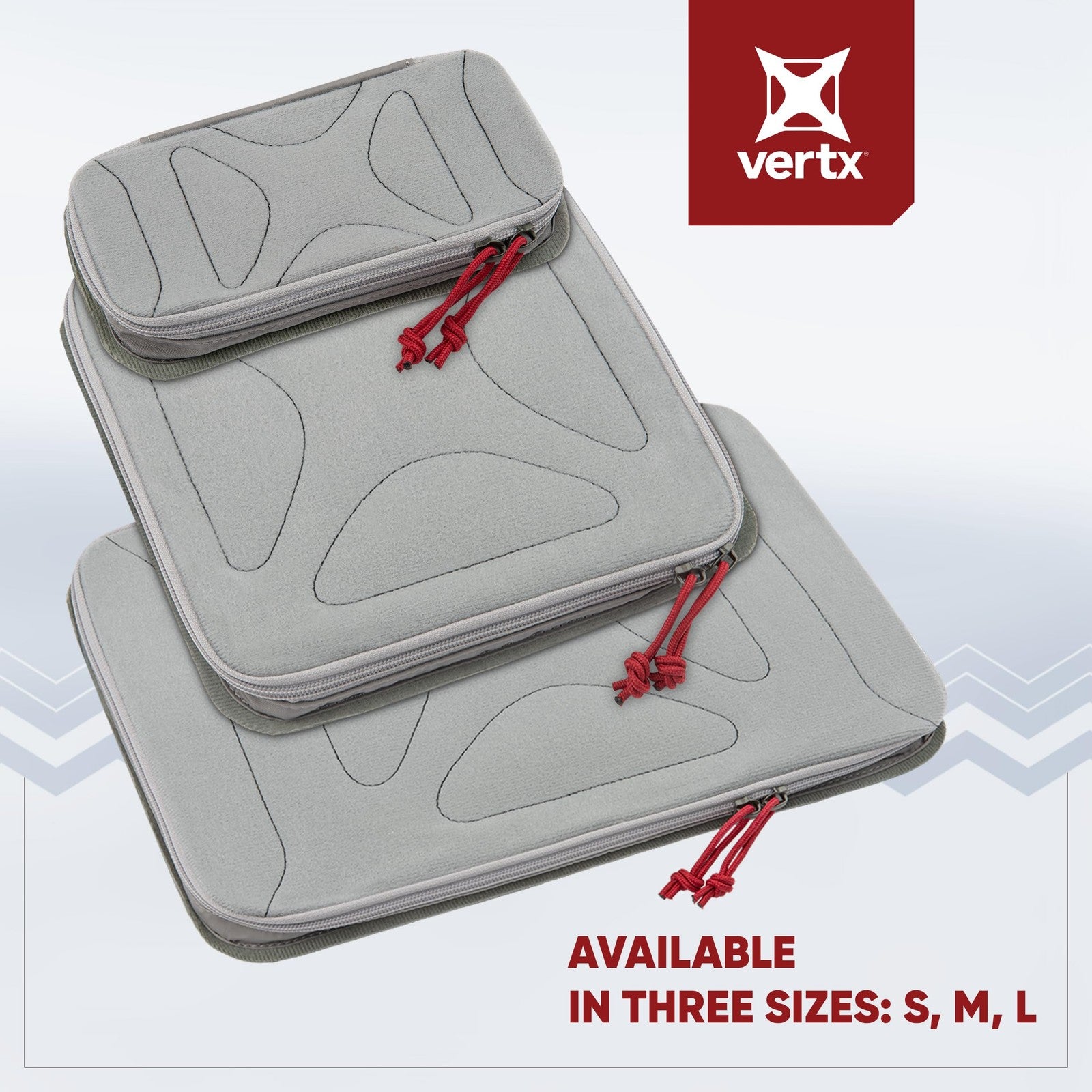 Vertx Pack Zip Pouch organizer insert with multiple compartments for backpack and travel organization, shown inside a backpack.