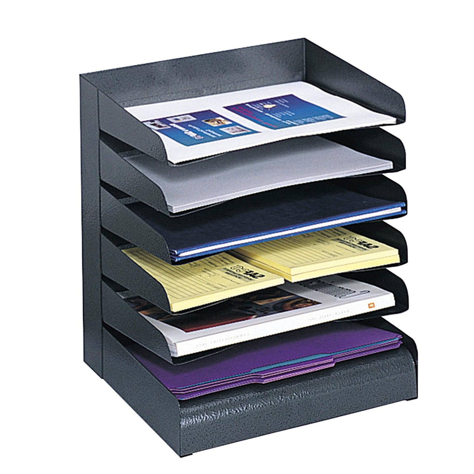 Safco desk organizer with six shelves, office and classroom mailbox, mail sorter for organizing files and documents.