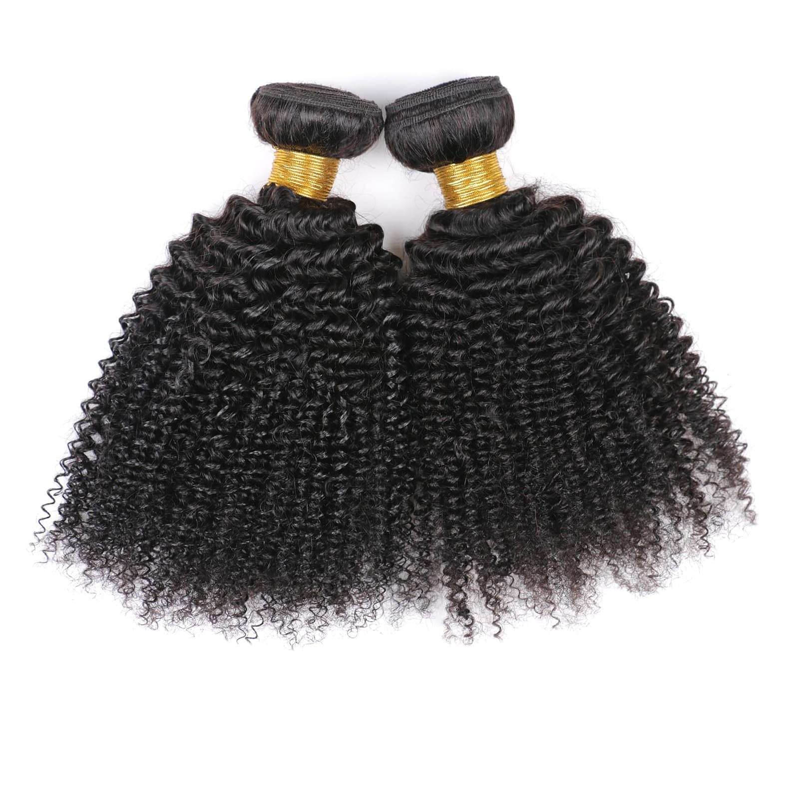 Two bundles of 10-12 inch Brazilian Afro curly human hair from huarisi, 100% unprocessed 10A grade with natural curl pattern