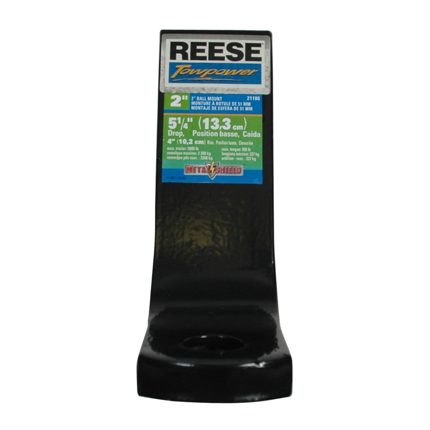 Reese Towpower 21186 quick loading ball mount for towing, showing the black metal hitch ball and mounting mechanism.