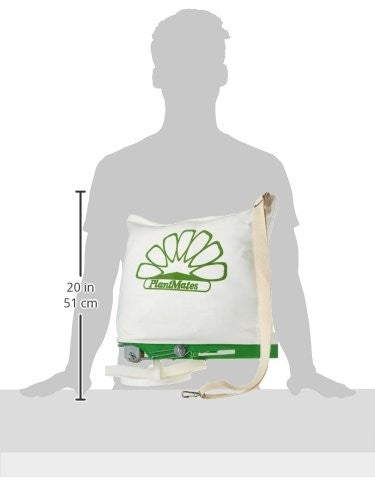 Seed World Plantmates 76300 25-Capacity Broadcast Spreader with Canvas Bag shown with spreader and bag attached.