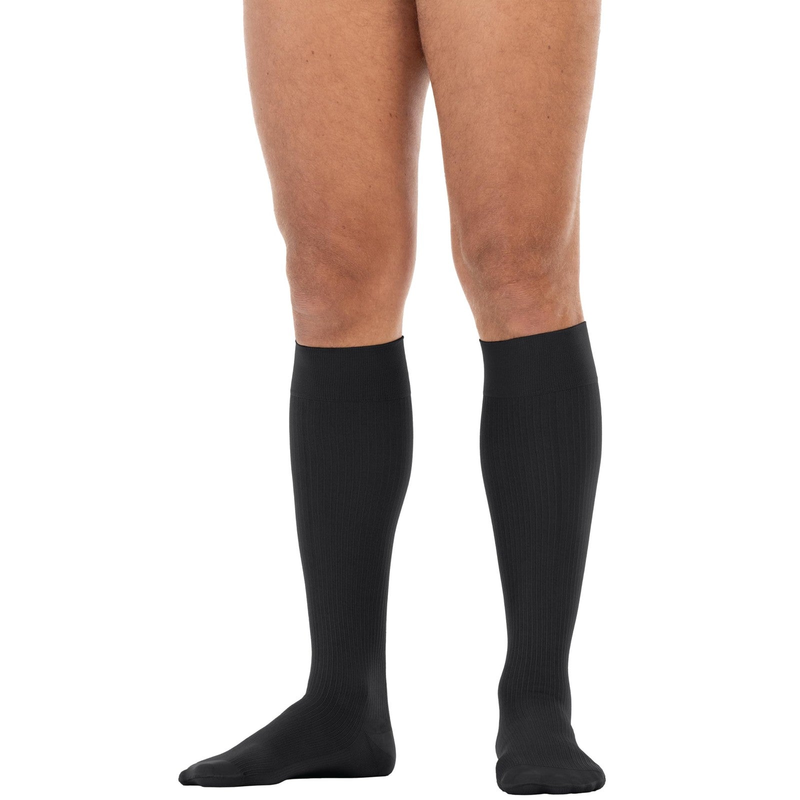 JOBST forMen compression socks, knee-high with SoftFit band, 15-20 mmHg, closed toe, designed for improved circulation and comfort.