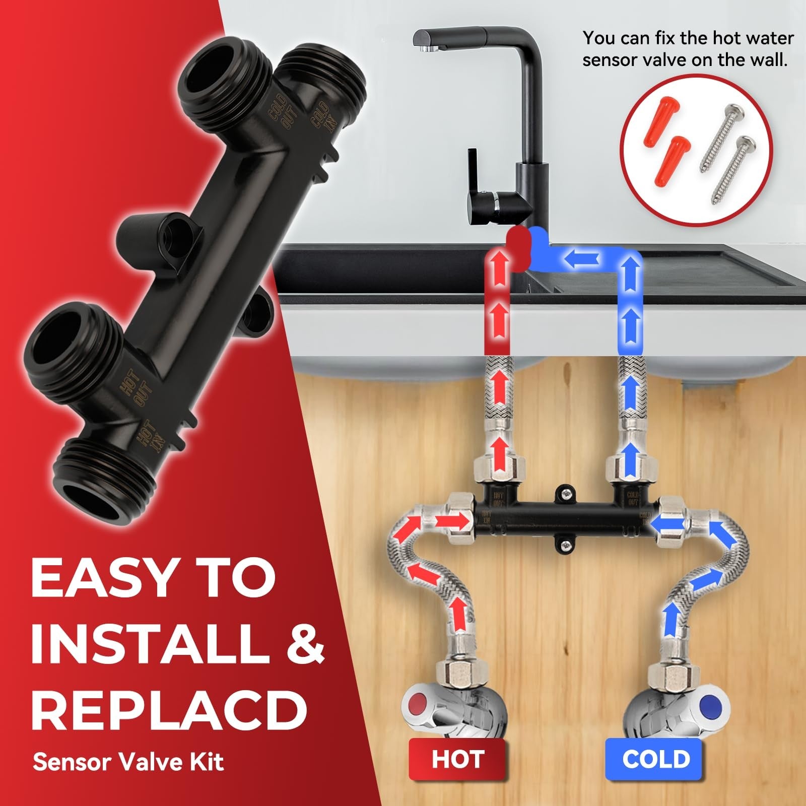 Ruiehang WP596816 OEM brass hot water recirculating pump kit for efficient home plumbing systems.