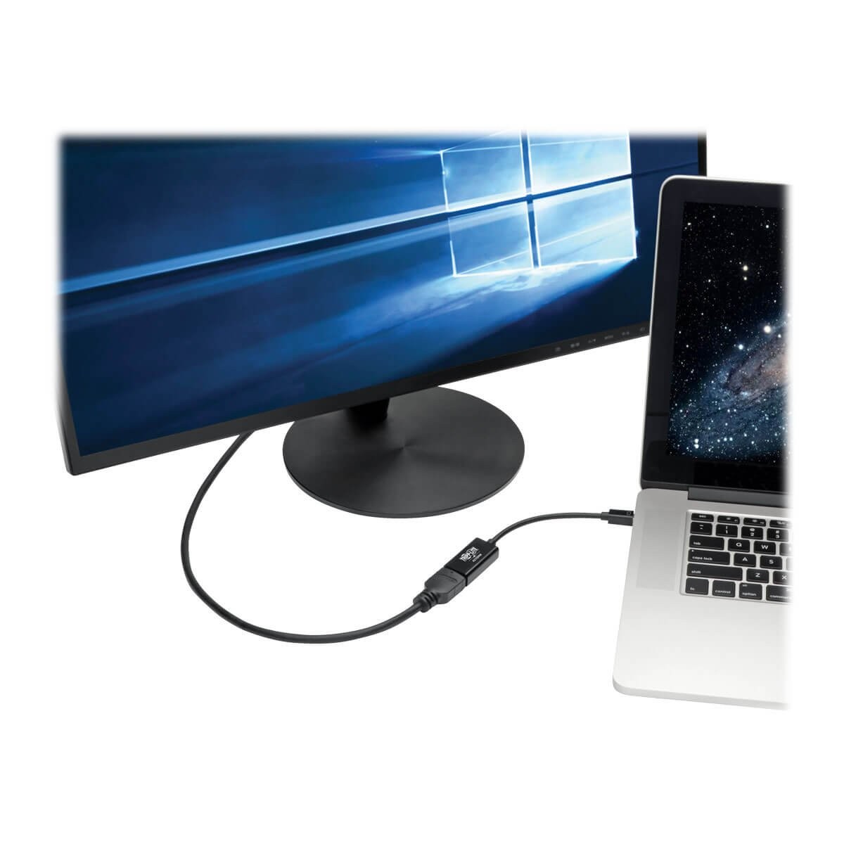 TRIPP LITE Mini DisplayPort 1.2 to HDMI adapter converter showing active mDP to HDMI connection with compact design