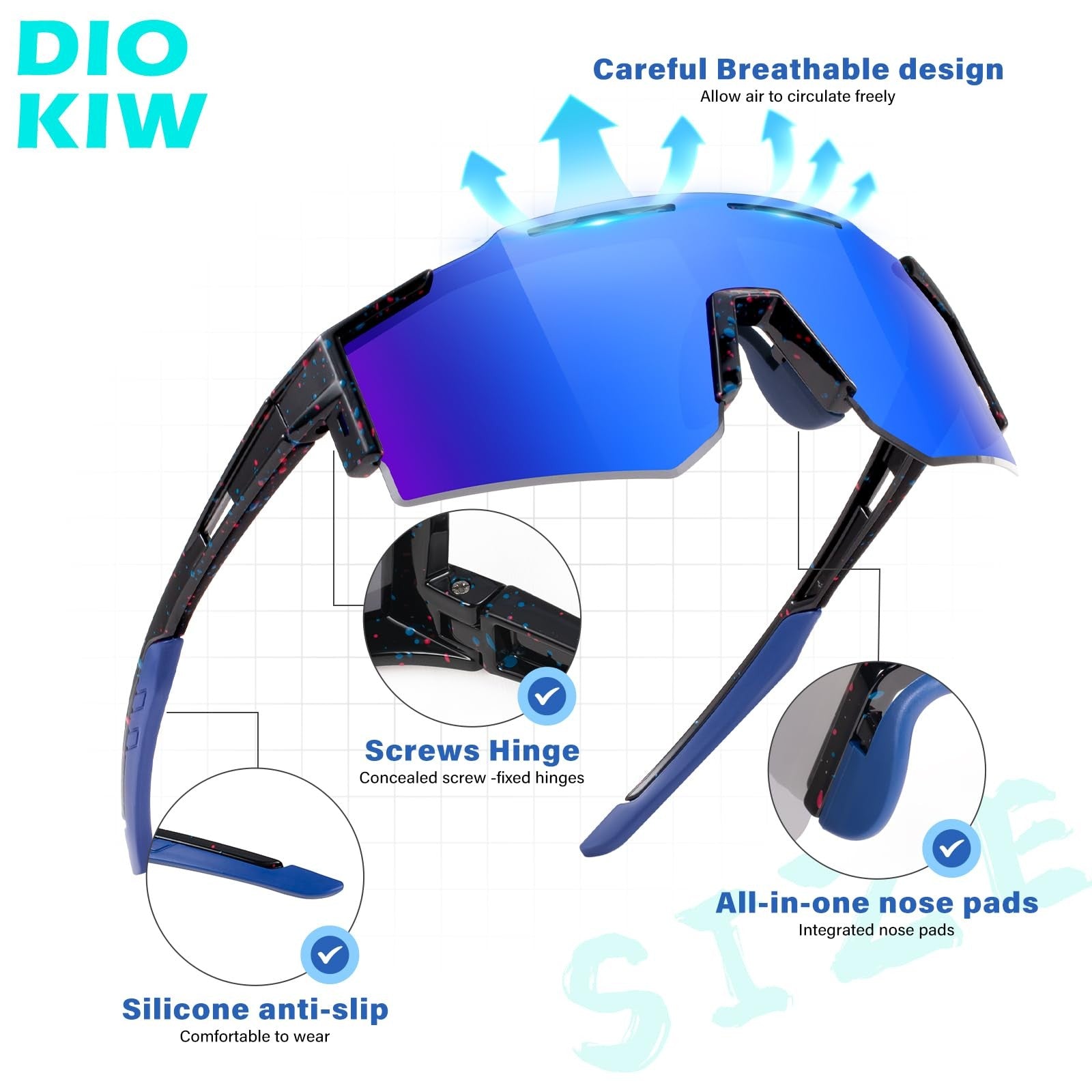 DioKiw 4-pack kids polarized sunglasses with sports-style frames for boys and girls, ideal for baseball and outdoor activities.