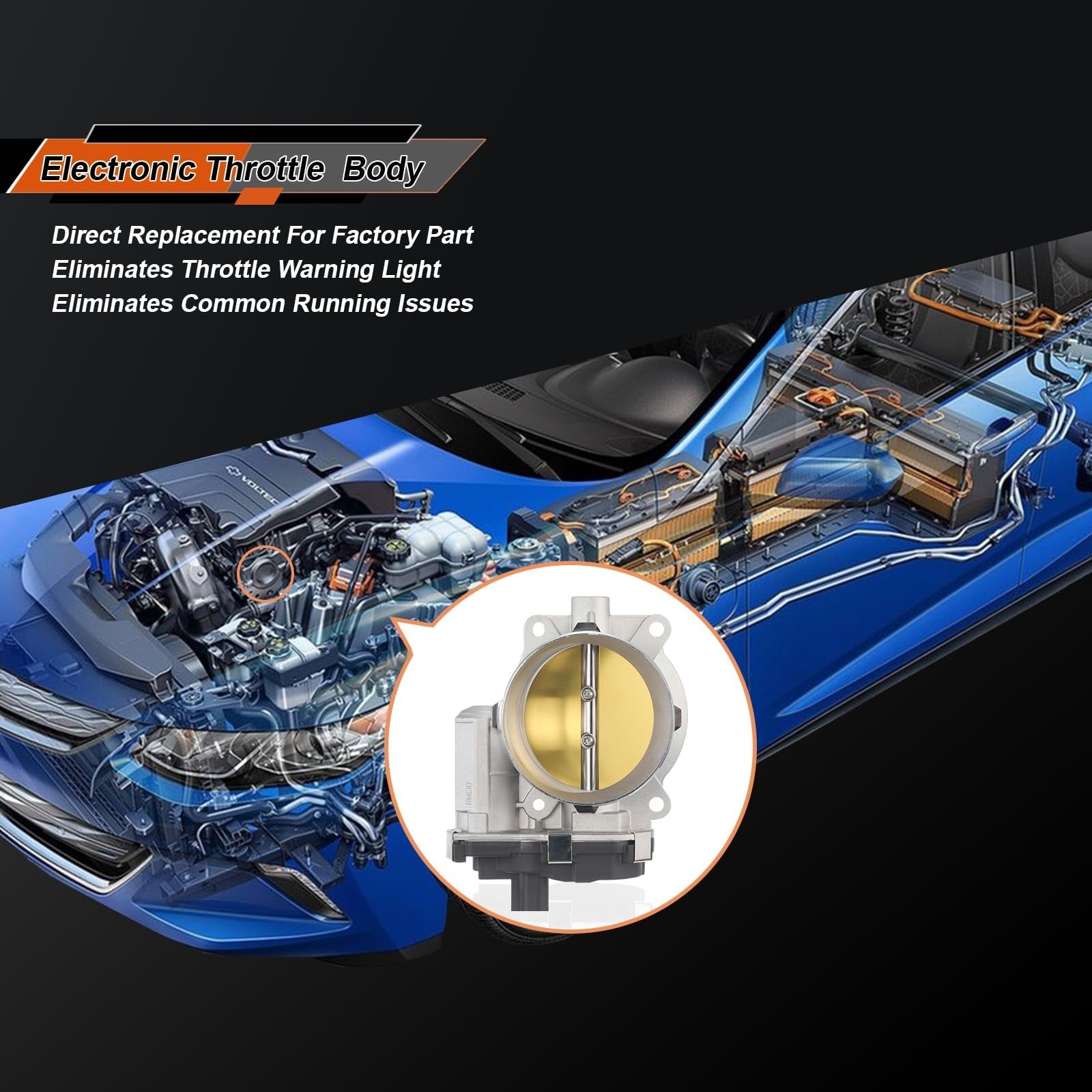 ISINSWIFT electric throttle body for Chevy Silverado 1500 4.8L and 5.3L engines, showing the metal and plastic components.