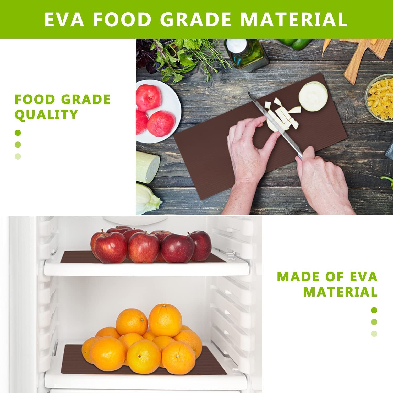 Anze non-adhesive kitchen shelf liner showing durable, textured surface inside a cabinet drawer for protection and organization.