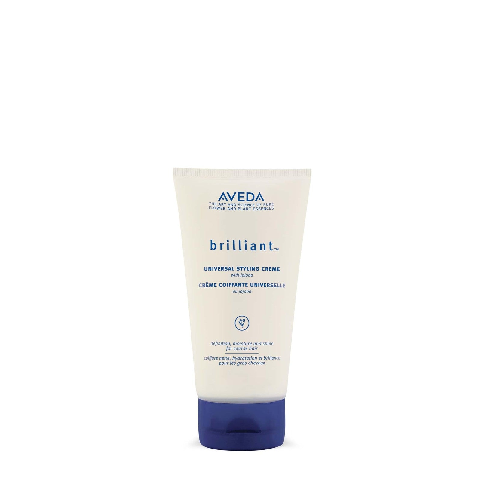 Aveda Brilliant Universal Styling Creme in a jar, showcasing its smooth, creamy texture for defining and sealing in moisture.