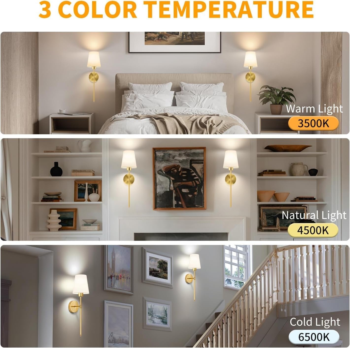 TISLYCO battery-operated gold wall sconces set of 2 with rechargeable LED lamps and modern wall-mounted design.