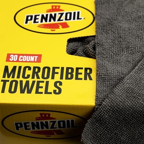 BLACK+DECKER Pennzoil microfiber towels, 12x12 inch cloths, 30-pack for cleaning and detailing.