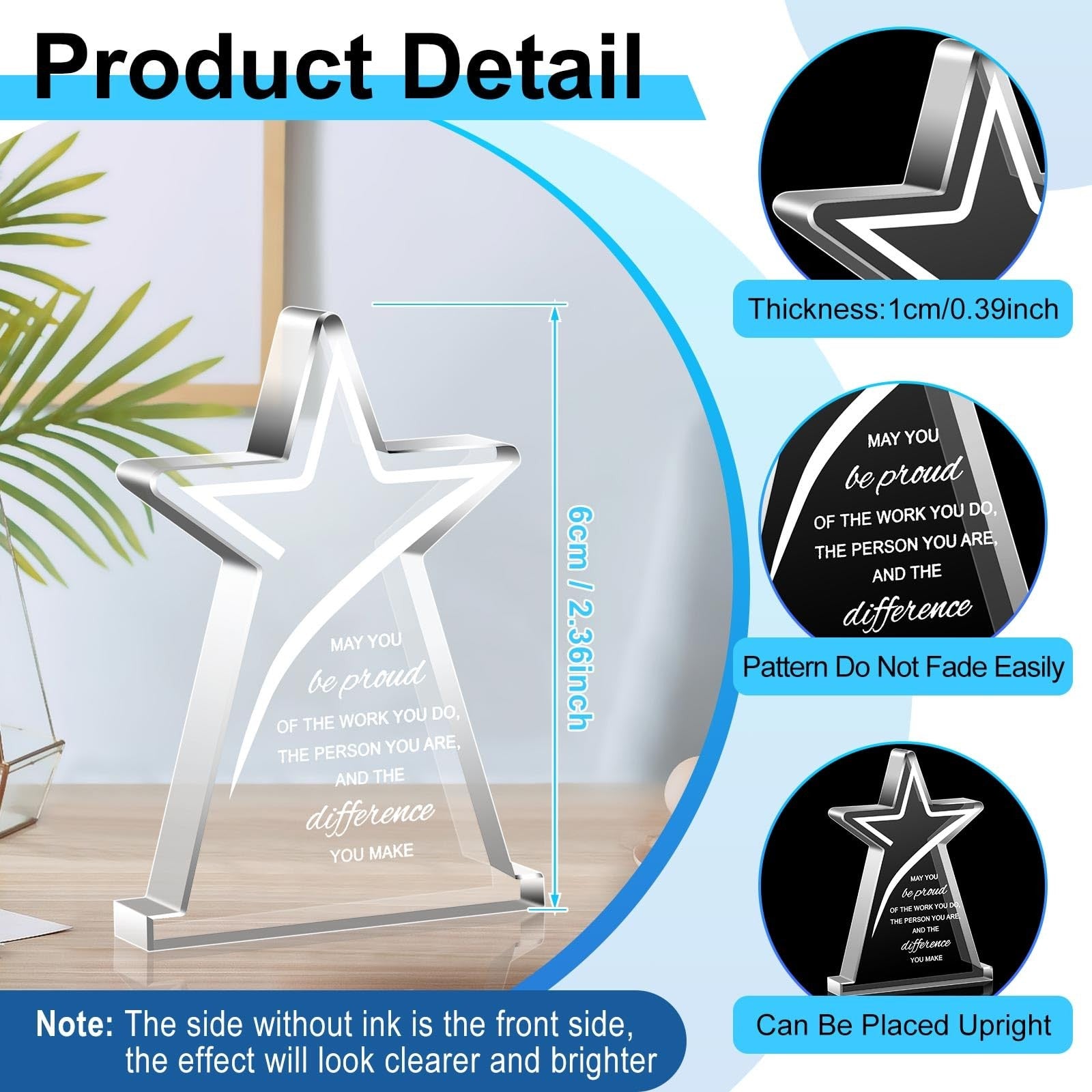 Huquary Employee Appreciation Award trophy for coworker of the month, featuring a sleek design and engraved plaque.