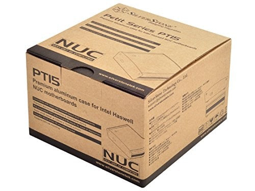 SilverStone Tek Premium Aluminum NUC chassis with integrated heat pipe and pre-installed Wi-Fi module, sleek and durable computer case