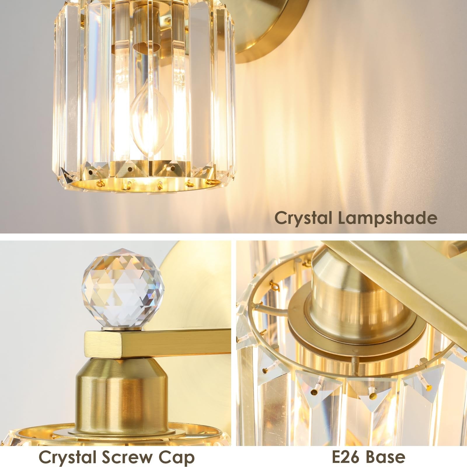 KunruiTAI 1-light gold modern bathroom vanity light fixture with sleek design and contemporary style for bathroom decor.