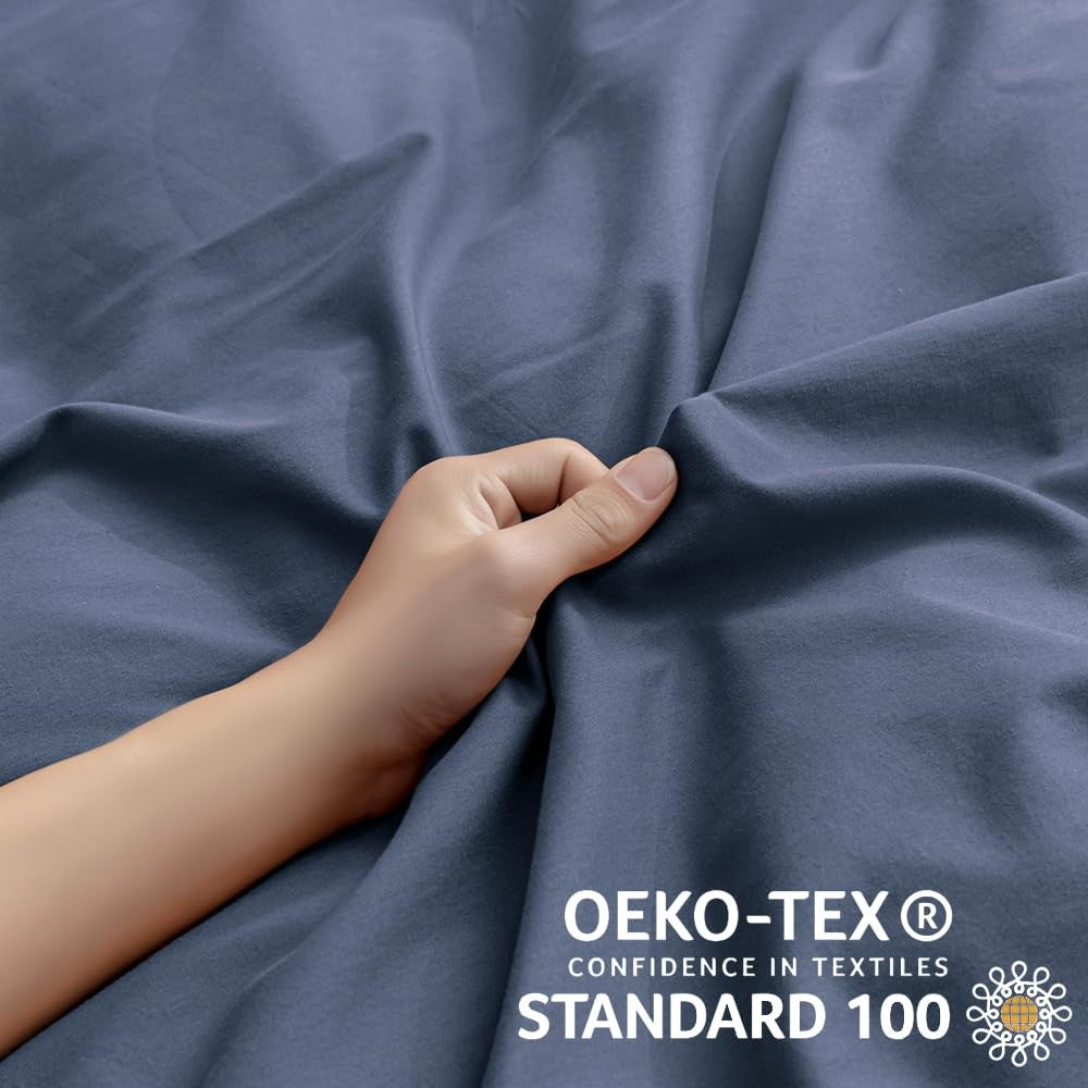 Jellymoni queen size bedding duvet cover in 100% washed cotton linen-like fabric with a soft, textured appearance.