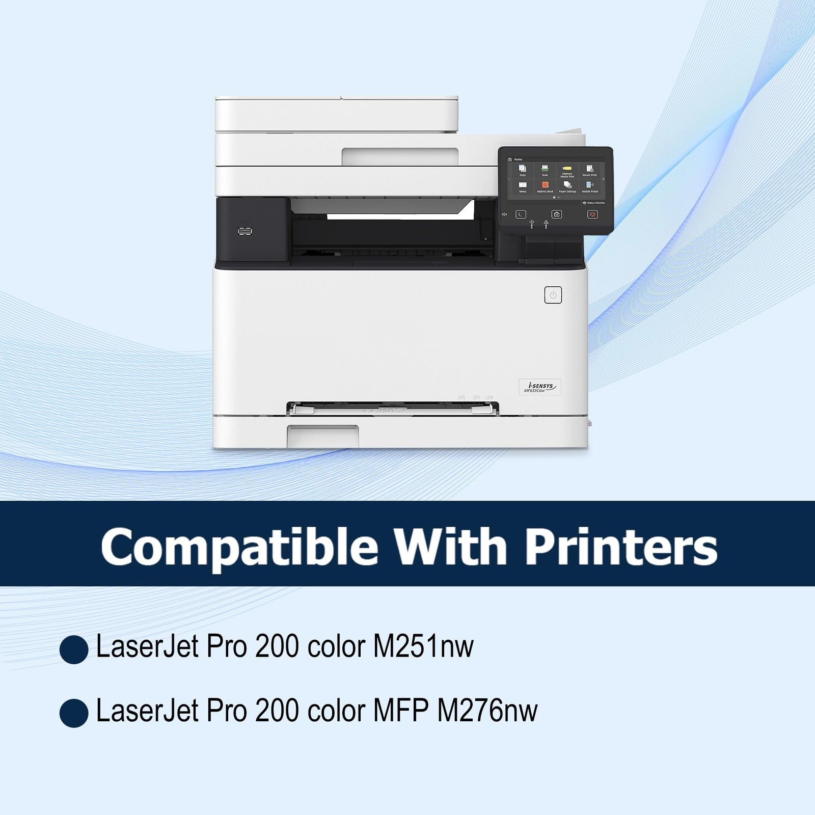 Set of four Office-Color 131A 131X toner cartridges compatible with HP LaserJet Pro 200 color printers.