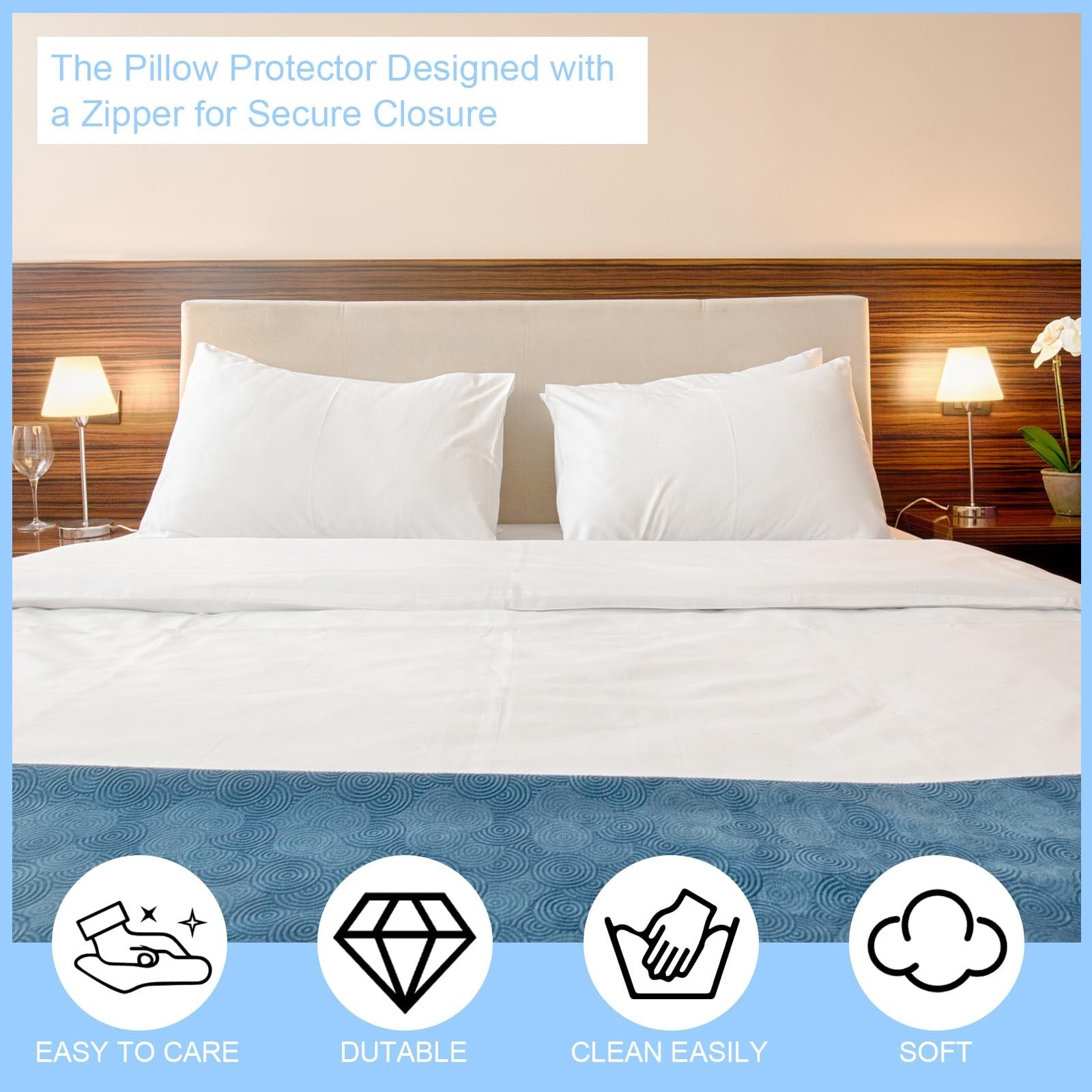 Shimeyao 24-pack zippered pillow protectors in standard 20x30 inch size, durable fabric for bedding protection.