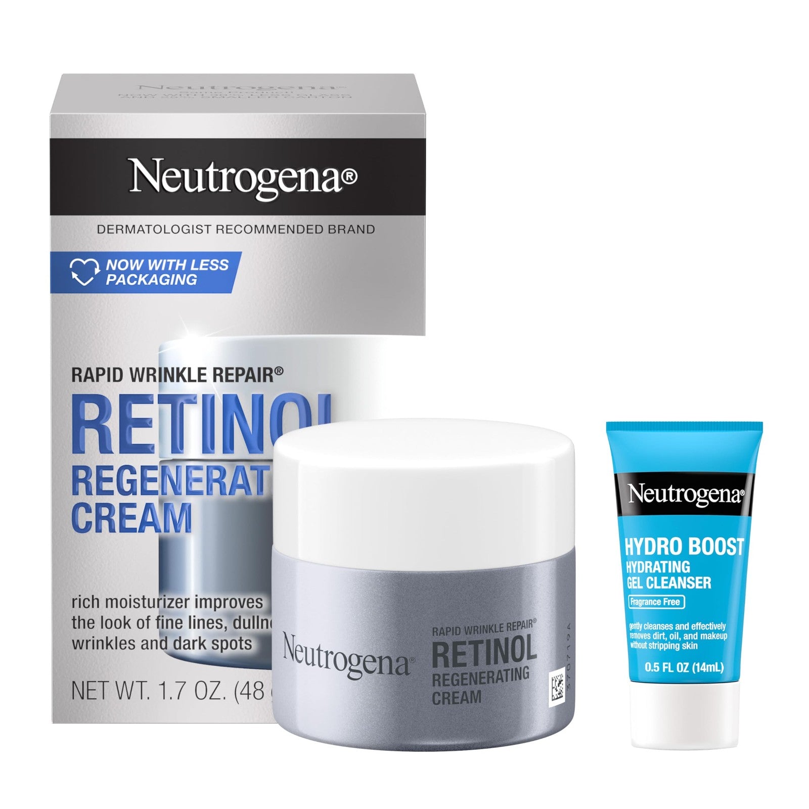 Neutrogena Rapid Wrinkle Repair Retinol Face Moisturizer, a hydrating anti-aging cream in a white jar with a silver lid.