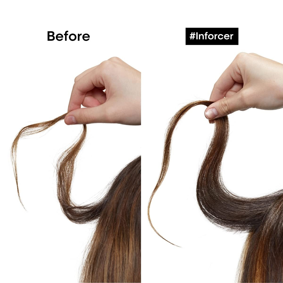L'Oréal Professionnel Paris Inforcer strengthening shampoo bottle with label, designed to prevent hair breakage and promote healthy hair.