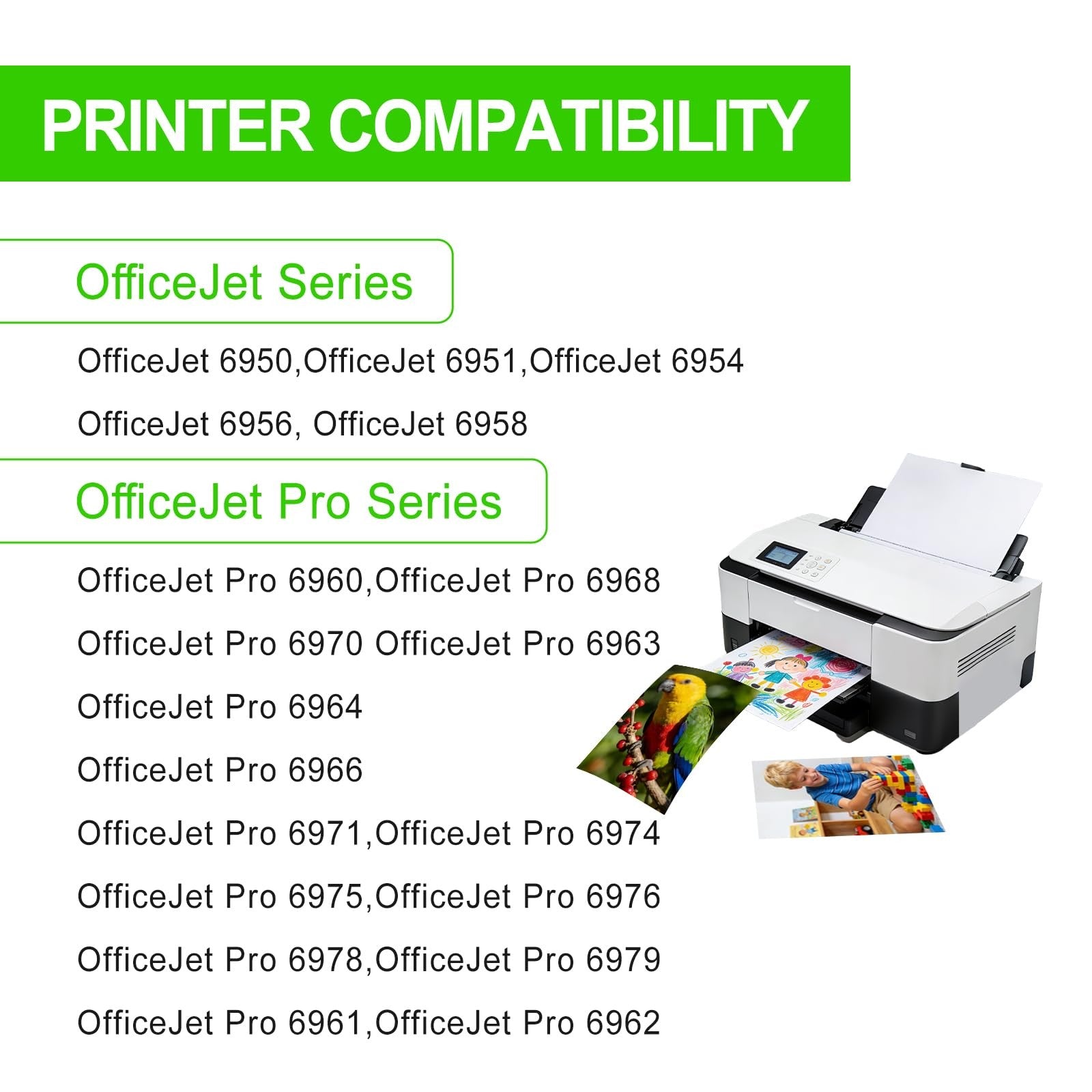 GreenCycle HP 902XL ink cartridges combo pack with green and black ink, compatible with HP Officejet printers.