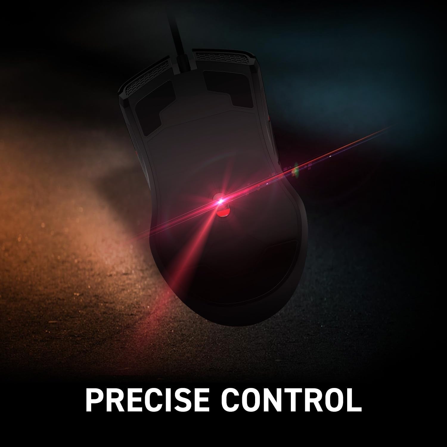 MSI Forge GM300 gaming USB mouse with RGB lighting, lightweight design, and adjustable up to 7200 DPI on a desktop surface.