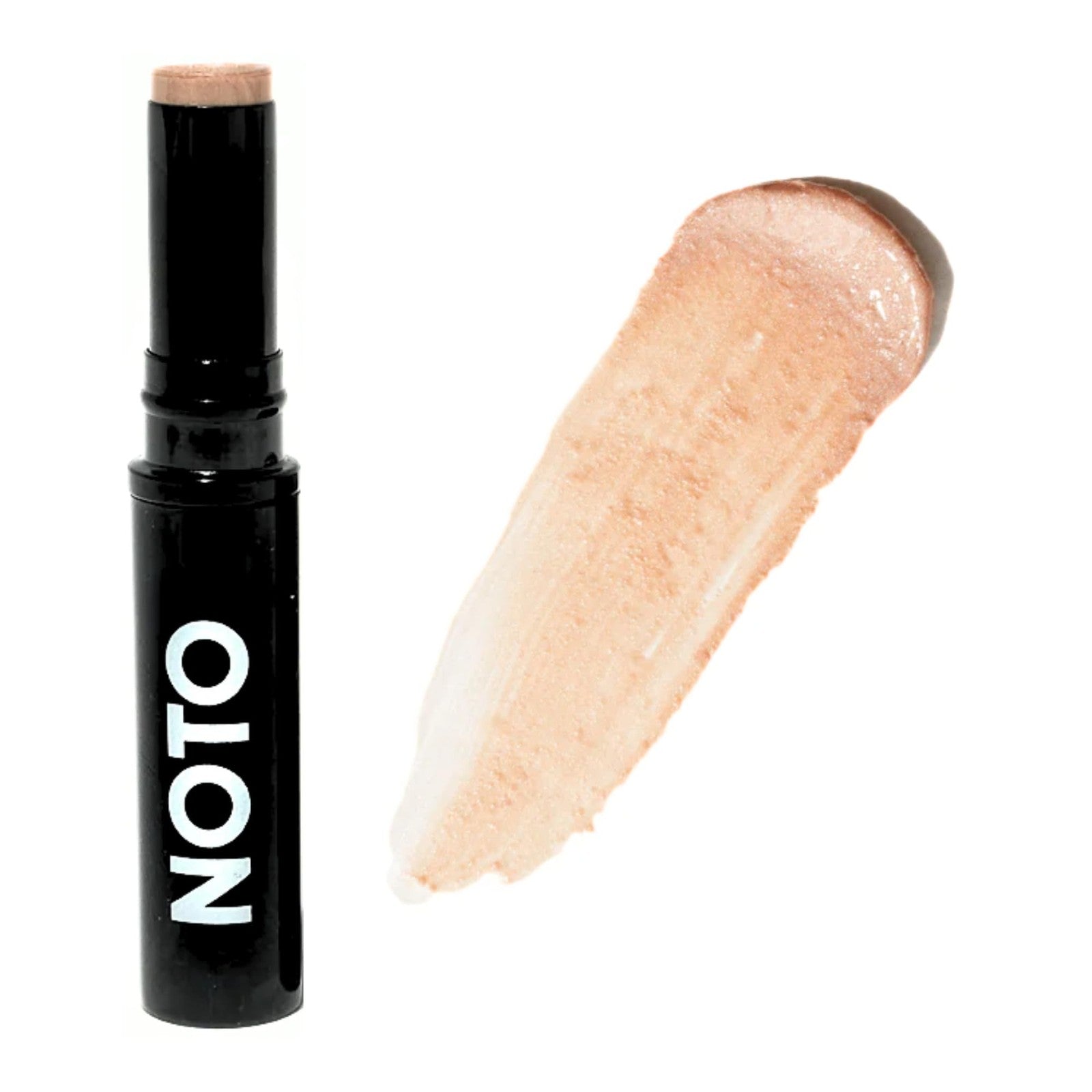 NOTO Botanics Organic Hydra Highlighter Stick for face and body, natural non-toxic skincare product with a sleek, glowing finish.