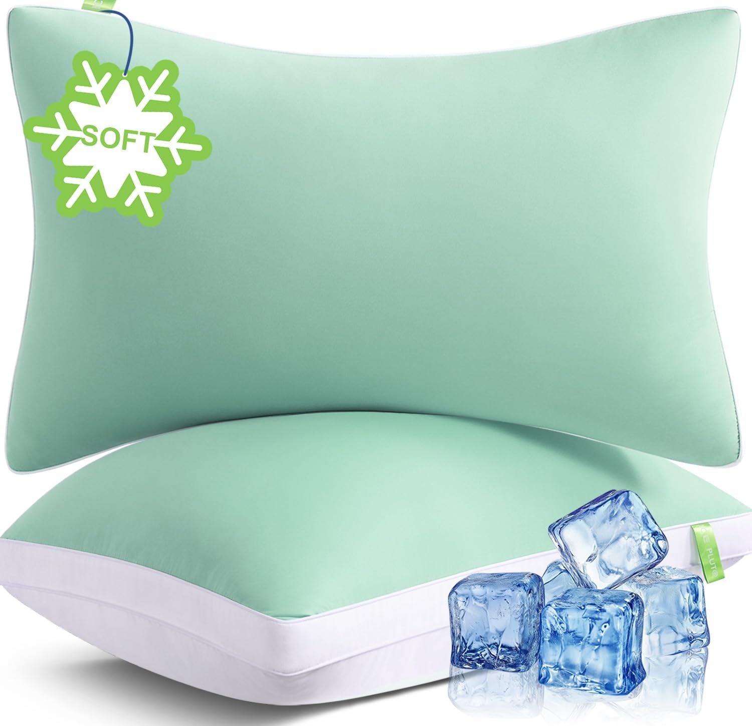 MEELUS queen size silky soft pillows set of 2 with luxury hotel down alternative filling, perfect for comfortable bed sleep