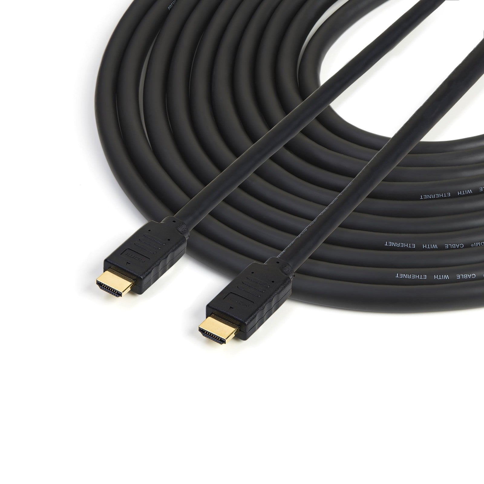 StarTech.com 23ft premium certified HDMI 2.0 cable with 4K 60Hz HDR and Ethernet, suitable for UHD TVs and high-definition displays.