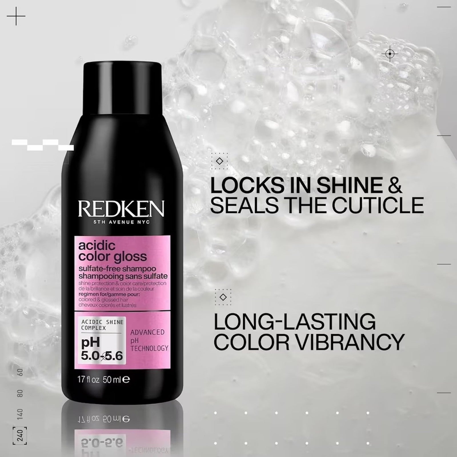 Redken Acidic Color Gloss Shine Mini Kit featuring sulfate-free shampoo, conditioner, and treatment bottles on a white background.