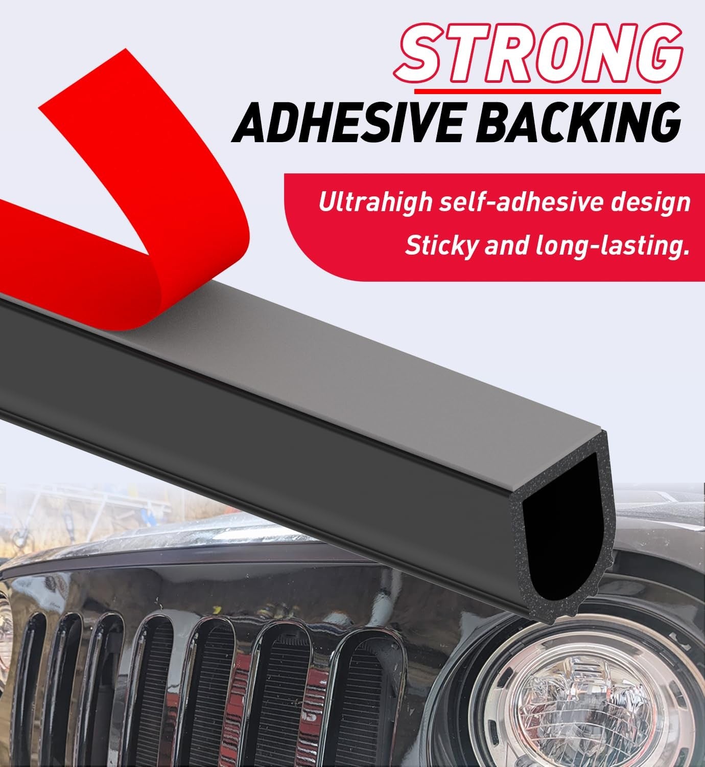 CHUANJI rubber D-shaped weather stripping seal for garage doors, exterior 1-inch garage door seal, durable and flexible material.