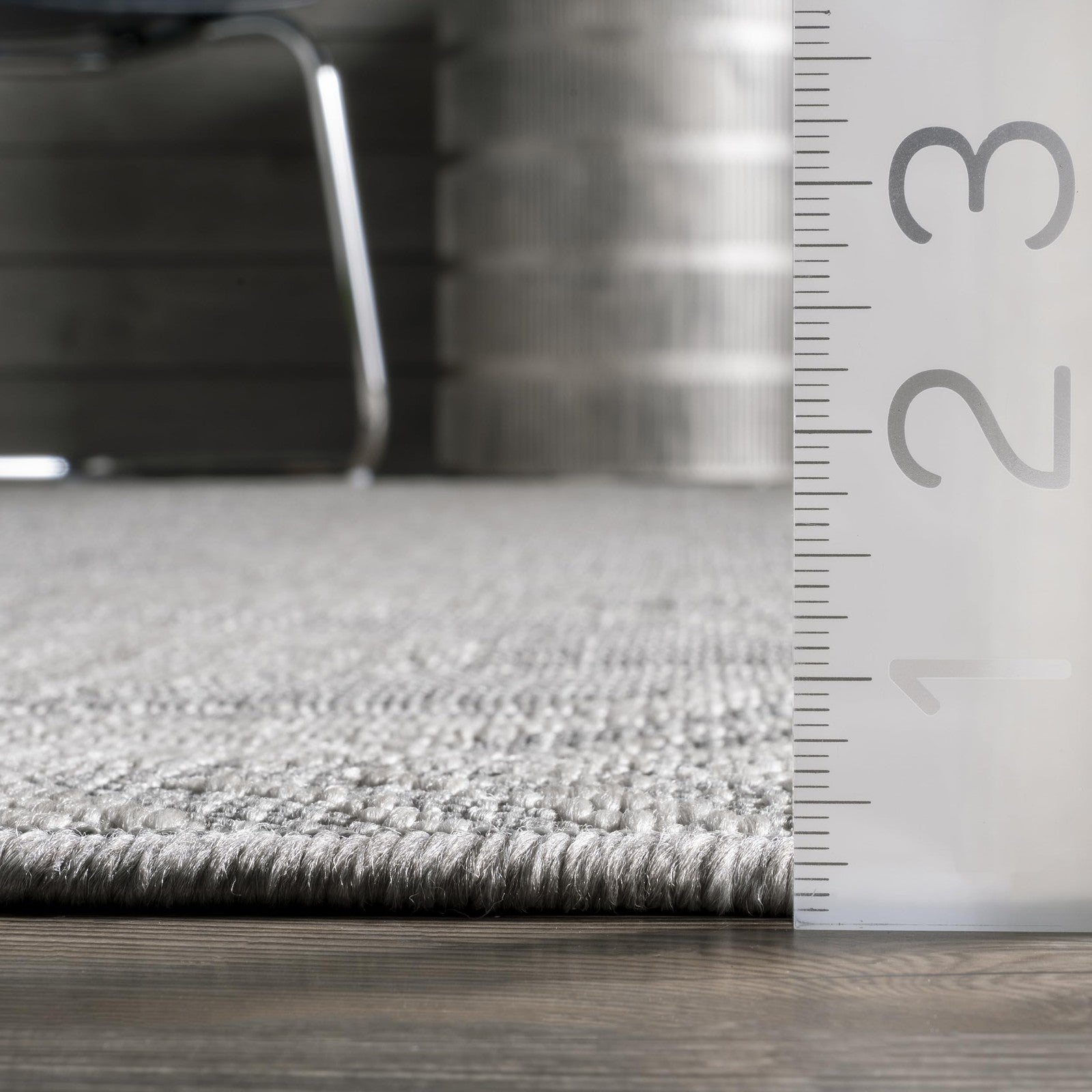nuLOOM Ranya light grey and ivory tribal geometric rug with soft, cozy texture, measuring 36x5 feet.