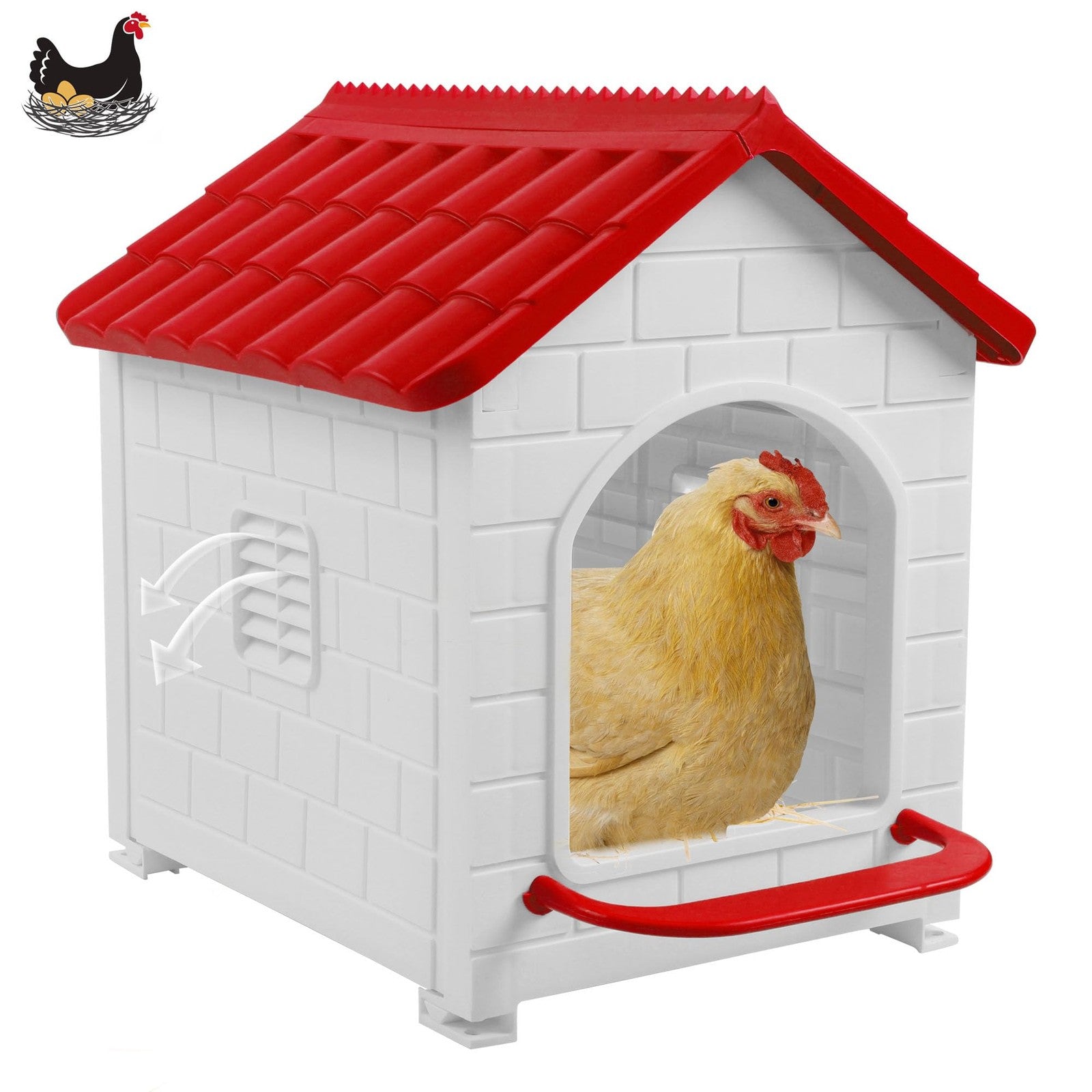 Rockever waterproof chicken nesting box for hens, ideal for laying eggs, with a sturdy design and comfortable nesting space.