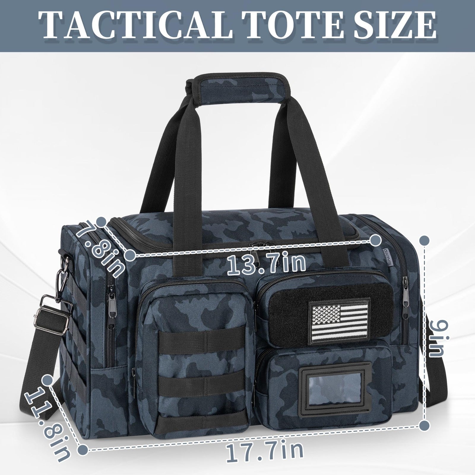 OUUTMEE tactical pistol range bag with compartments for four handguns, durable shooting duffle with padded handling.