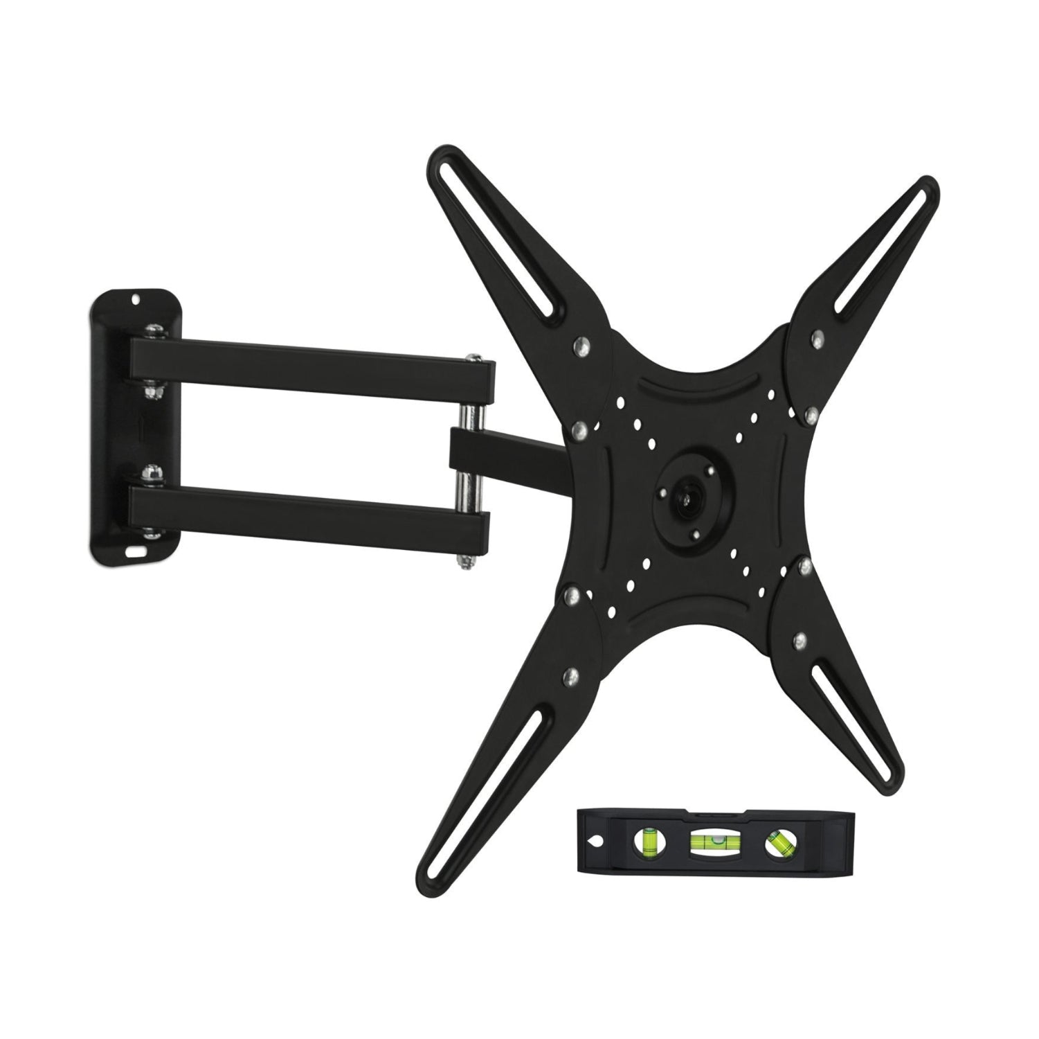 Mount-It! full motion TV wall mount bracket for 23-55 inch LCD and LED 4K TVs with swivel arm in black