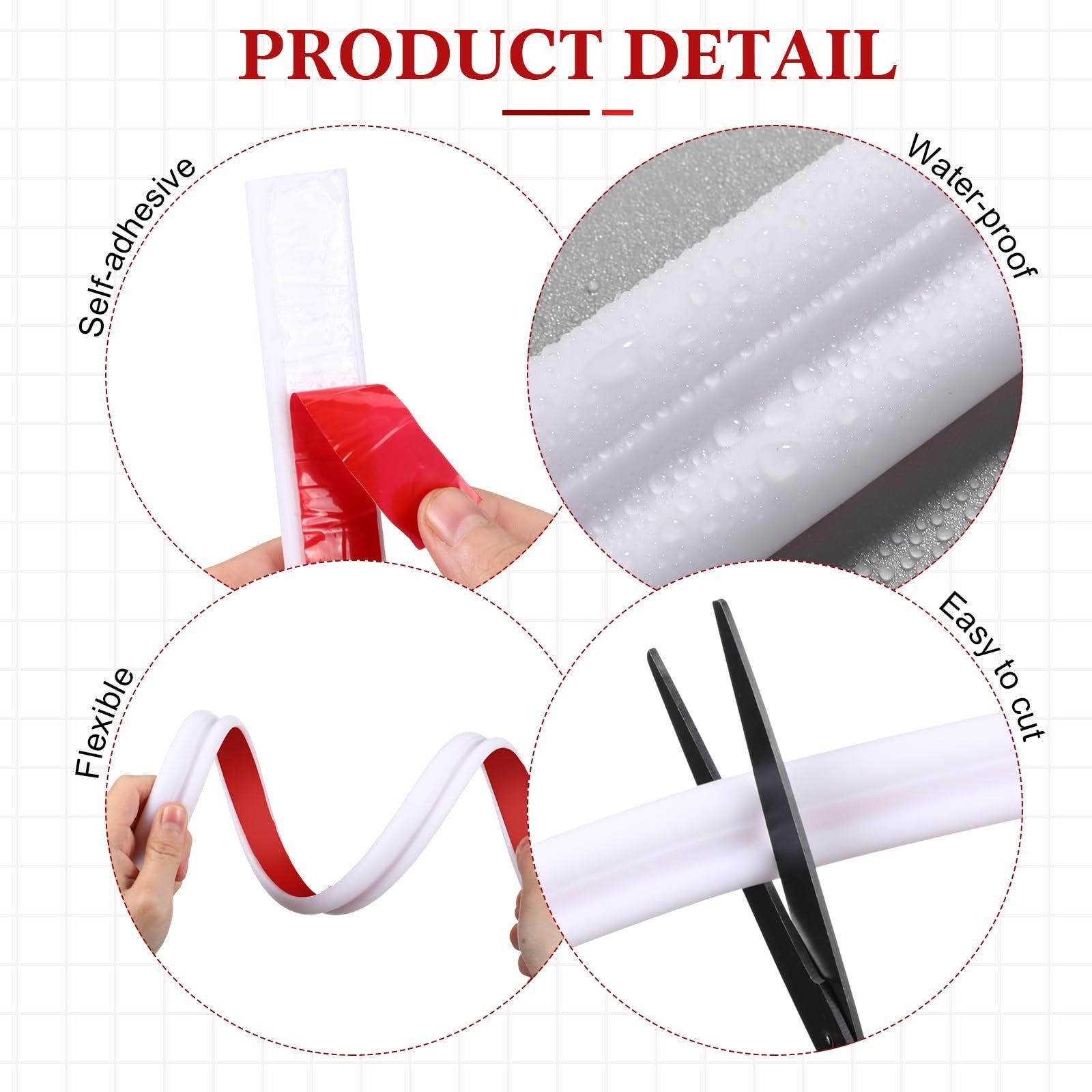 Innconee flexible peel and stick wall molding trim, 32.8 feet long, 0.9 inch wide, for wall and baseboard decoration