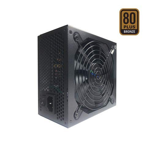 Apevia Jupiter Series 600W 80+ Bronze ATX gaming PC power supply with black metal casing and modular cables.
