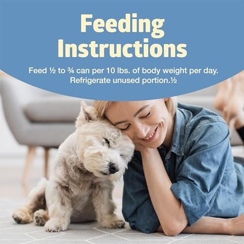 Cans of Blue Buffalo Freedom Grain-Free Senior Wet Dog Food with blue labels and images of dog food, suitable for senior dogs.