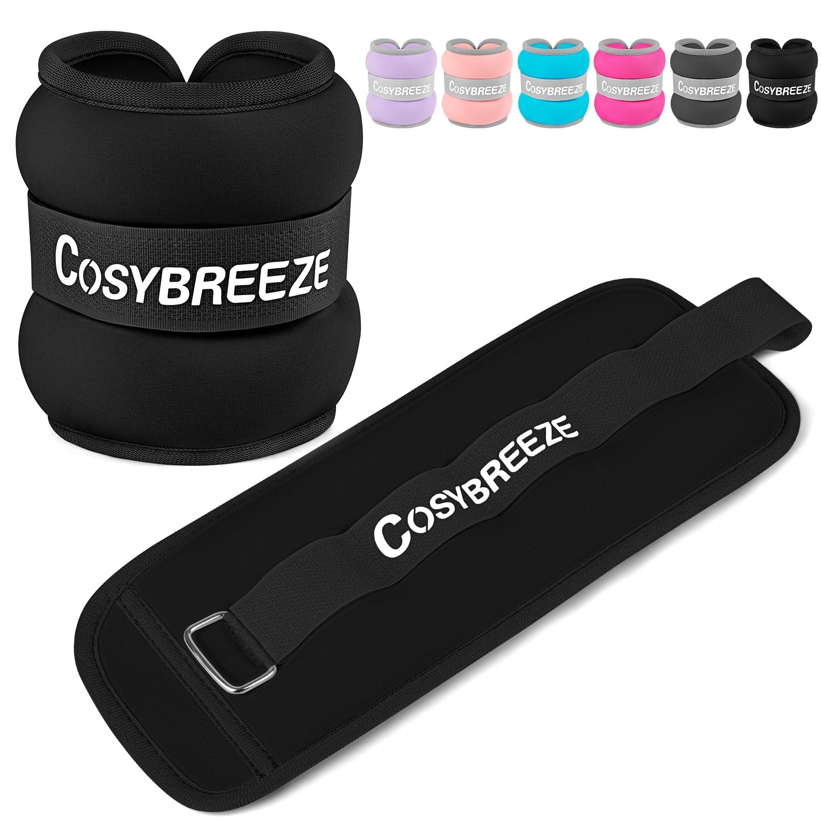 Cosybreeze 4lb ankle and wrist weights for women and men, pair of leg and arm weights for strength training and fitness.