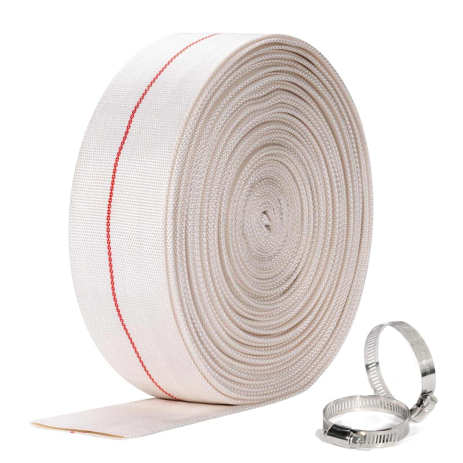 Heavy-duty Geowaky backwash hose, 1.5-inch diameter, 65.6 feet long, PVC discharge hose for swimming pool water management.