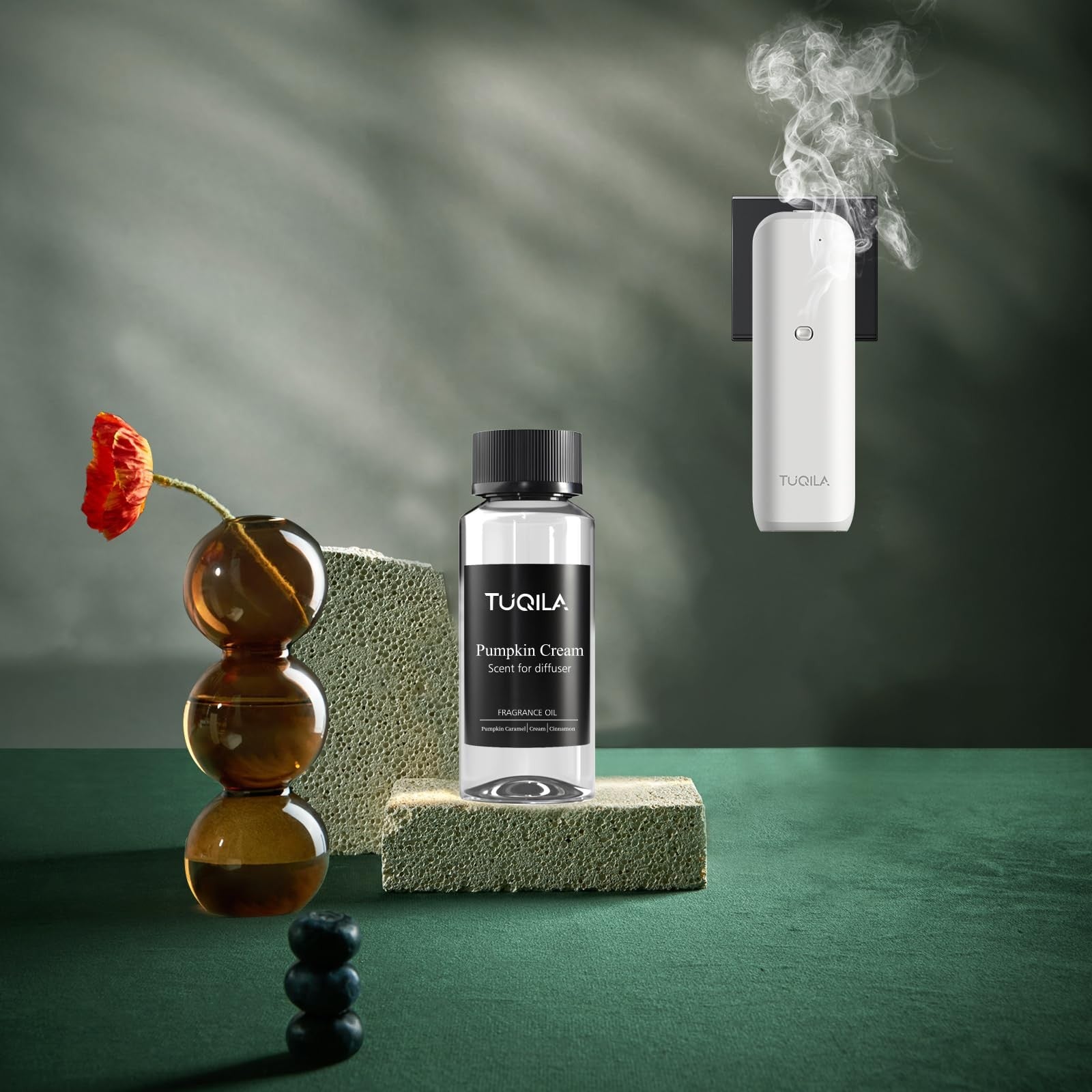 Tuqila Pumpkin Cream Waterless Diffuser Oil 120ML essential scent oil in a clear bottle, designed for luxury home fragrance.