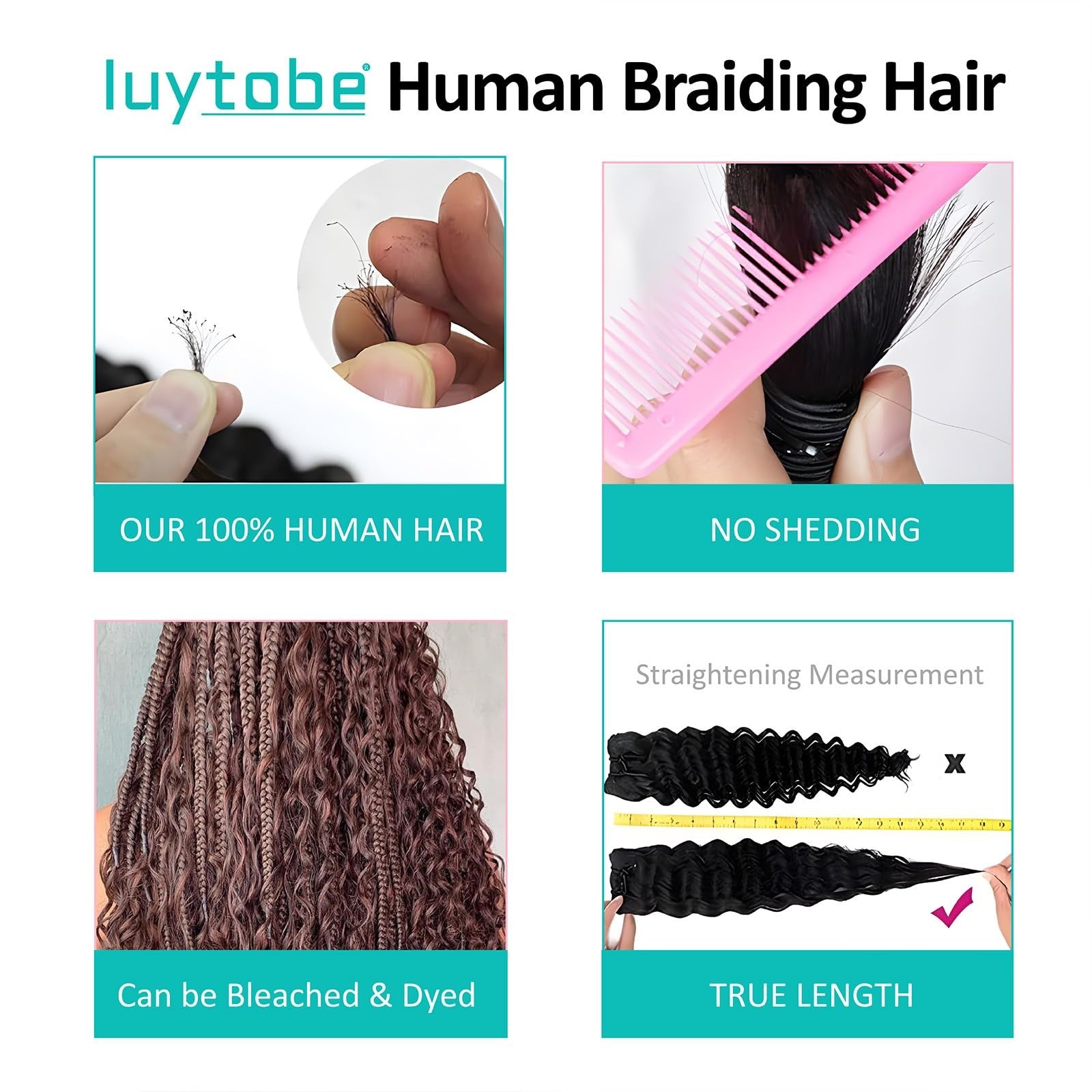26-inch curly kinky boho braiding hair in bulk, ideal for creating boho braids, shown in natural black color.