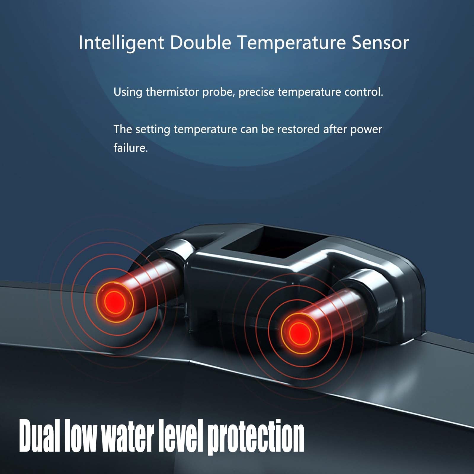Carefree Fish 300W 2-in-1 PTC ceramic aquarium heater with digital PID control, featuring a sleek design and adjustable temperature settings.