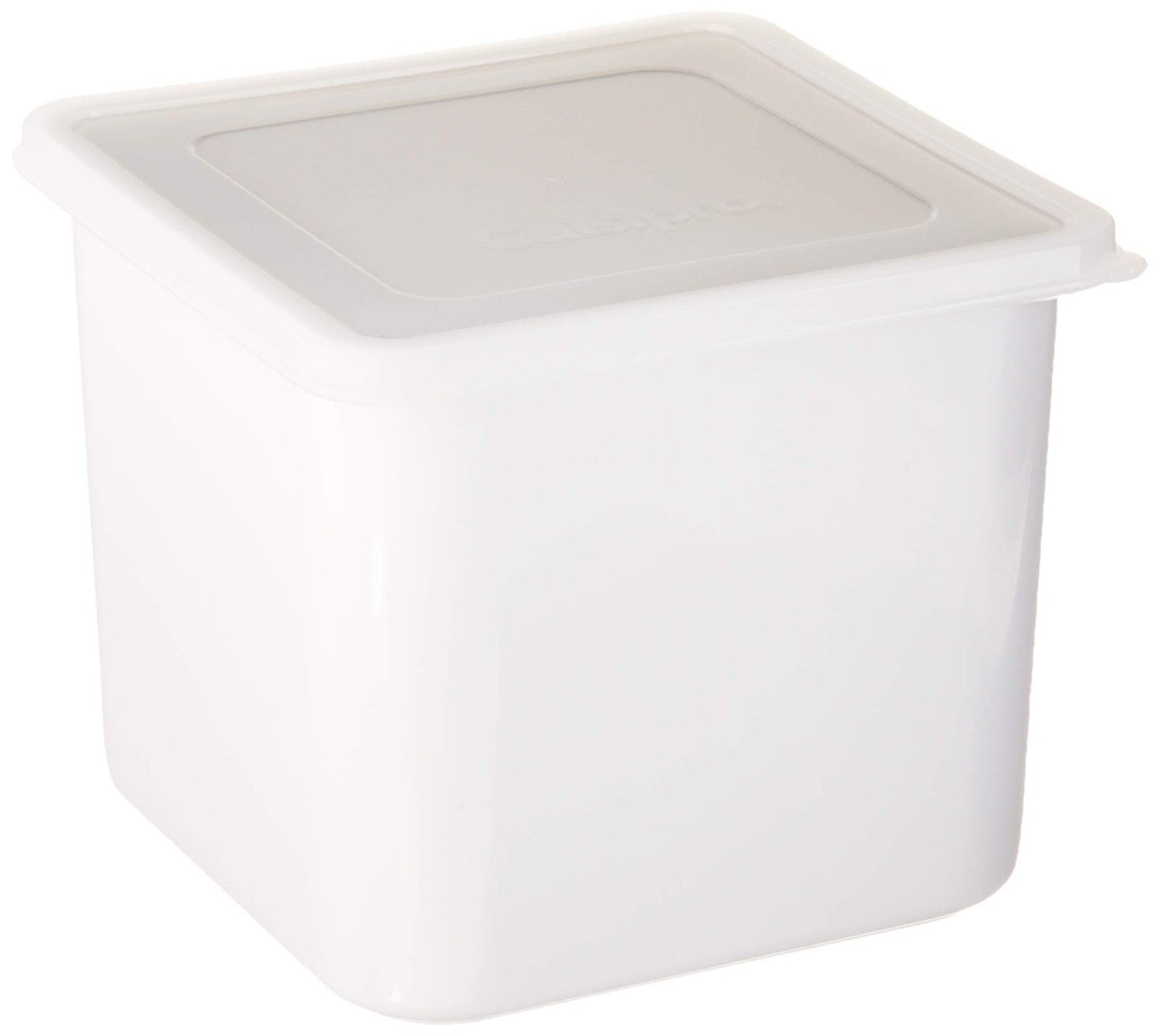 Cuisipro white yogurt cheese maker with straining basket and lid for homemade dairy cheese preparation.