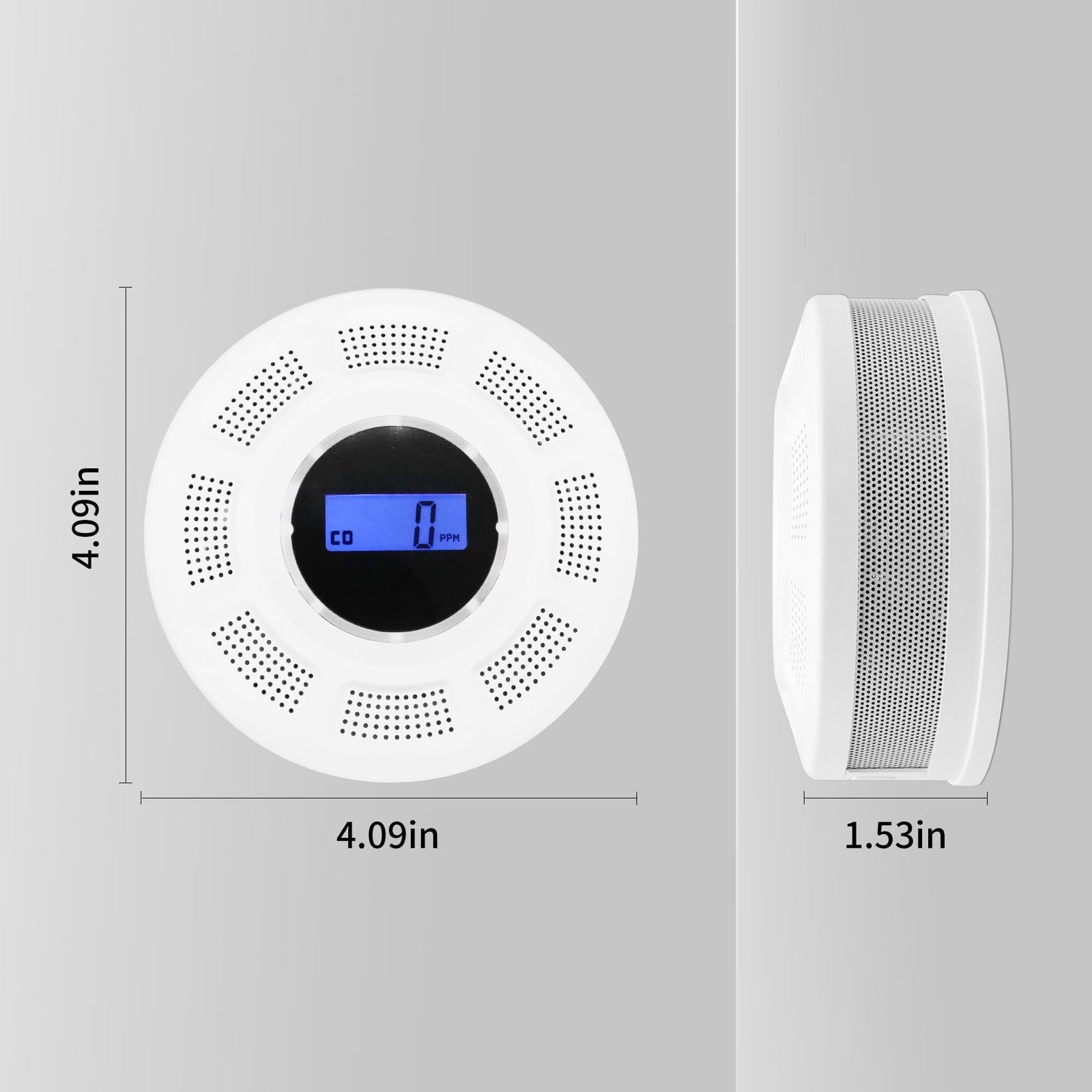GiiHoo 2-in-1 smoke and carbon monoxide detector with digital display and alarm for home safety.