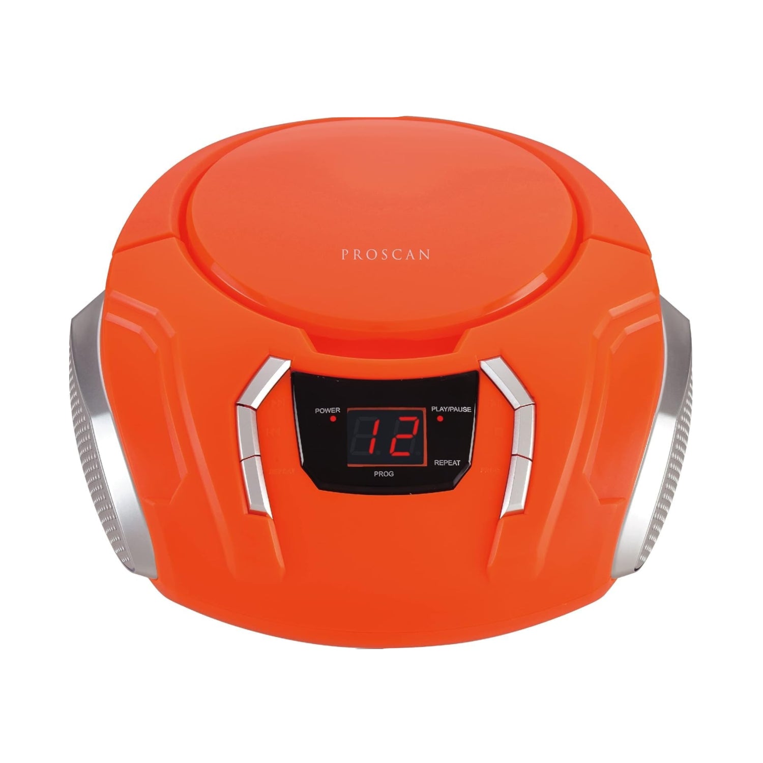 PROSCAN ELITE portable CD player boombox with built-in speakers and AM/FM radio, compact and lightweight for on-the-go listening.