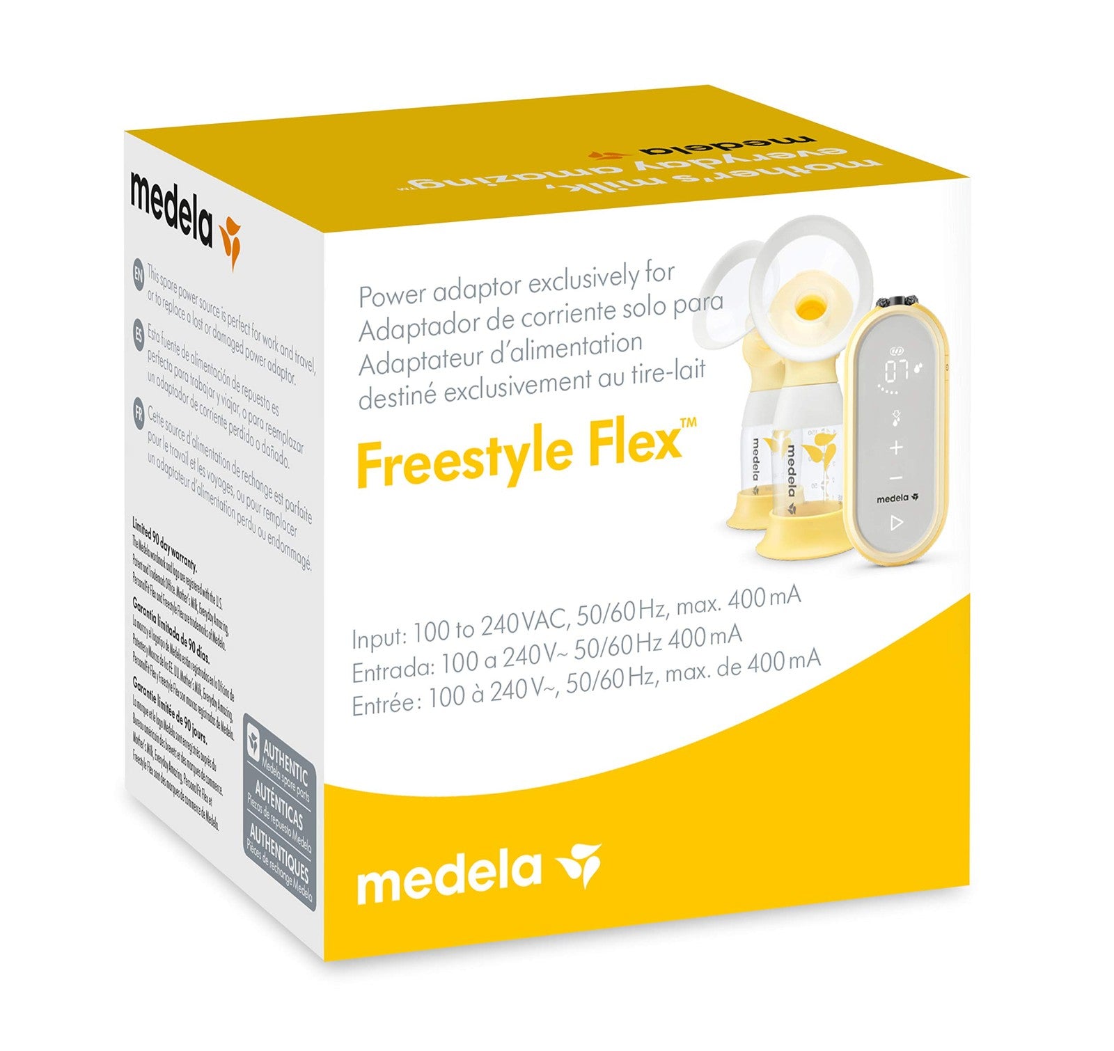 Medela Freestyle Flex replacement power adaptor with USB Type C cable for breast pump, spare power supply and charging accessory.