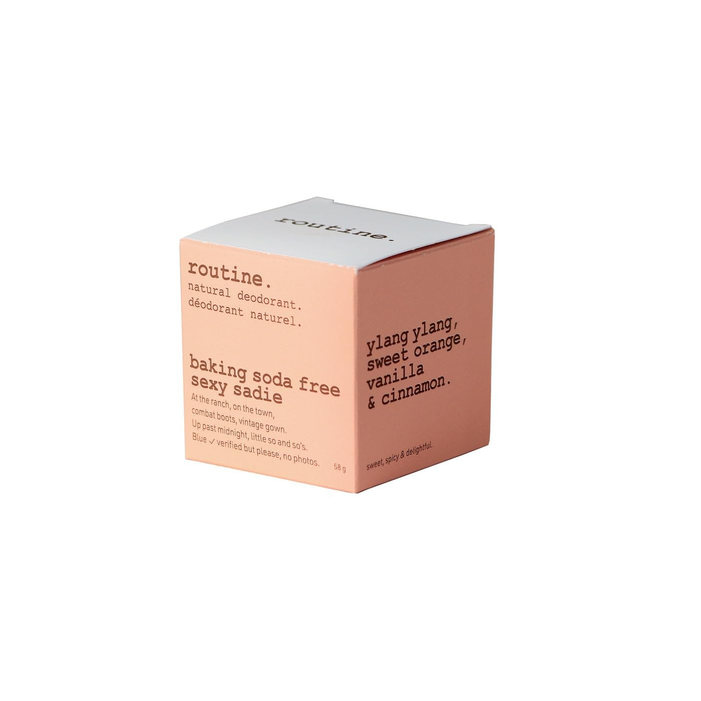 Routine Natural Aluminum Free Deodorant for Women and Men in Ylang Ylang Orange Van scent, shown in 2oz container.